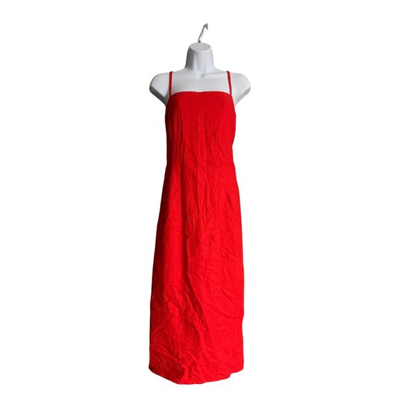 Wild Fable Junior Teens Red Sleeveless Sundress Square Neck Midi Length Size 17 - Picture 5 of 9